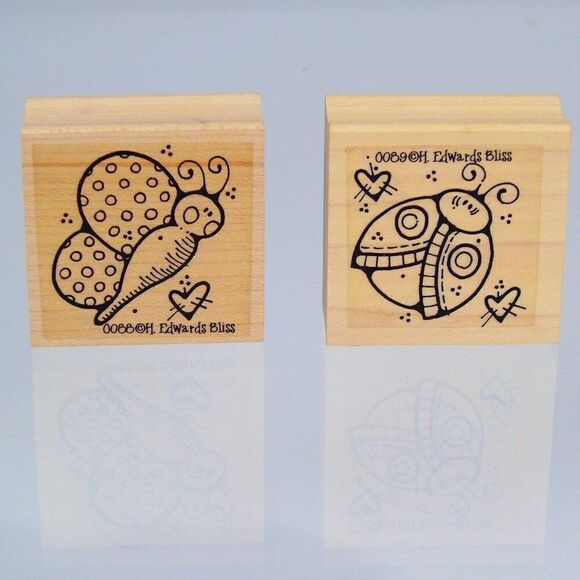 Butterfly Stamp Ladybug Stamp H Edward Bliss Stamps New Unused Craft Stamps - Picture 1 of 8